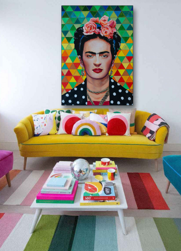 Geometrikus Frida Kahlo festmény - Image 2