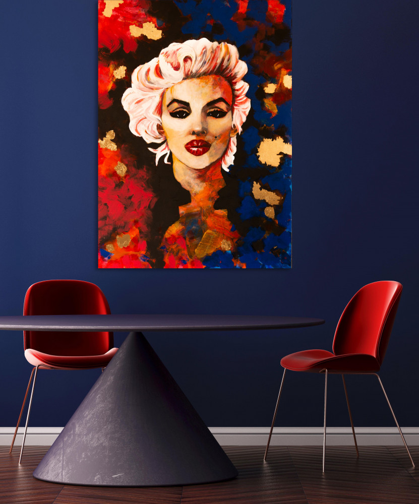 Színes Marilyn Monroe festmény - Image 2