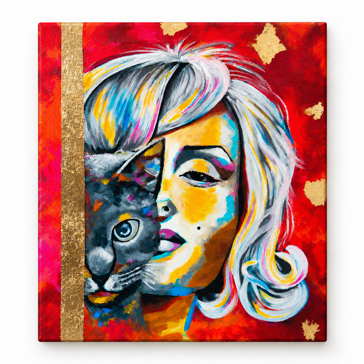 Marilyn Monroe és a macska festmény