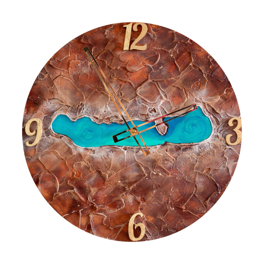 Balaton mintás resin art falióra (40 cm)