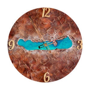Balaton mintás resin art falióra (40 cm)