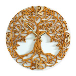 Fehér-arany életfa falióra (30 cm)